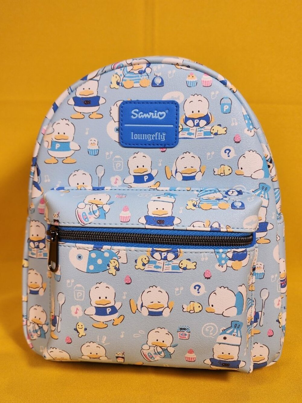 Loungefly Sanrio Pekkle Allover Print Blue Mini Backpack NEW